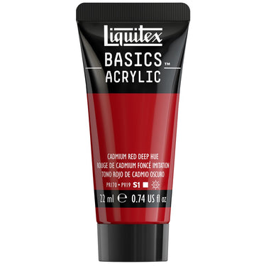 Liquitex Basics, 22ML, Rouge de Cadmium Foncé Imitation (produit en gros plan sur fond blanc)
