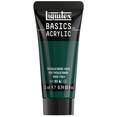 Liquitex Basics, 22ML, Vert Phtalocyanine (produit en gros plan sur fond blanc)