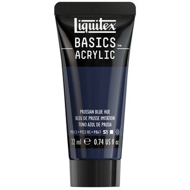 Liquitex Basics, 22ML, Bleu de Prusse Imitation (produit en gros plan sur fond blanc)