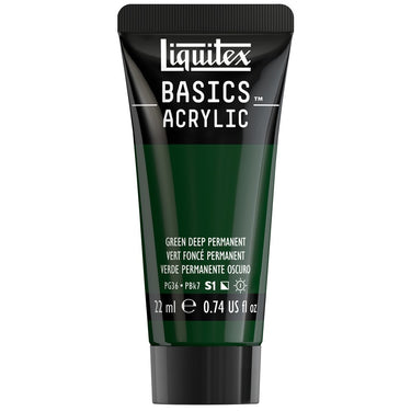 Liquitex Basics, 22ML, Vert Foncé Permanent (produit en gros plan sur fond blanc)