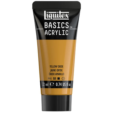 Liquitex Basics, 22ML, Jaune Oxyde (produit en gros plan sur fond blanc)
