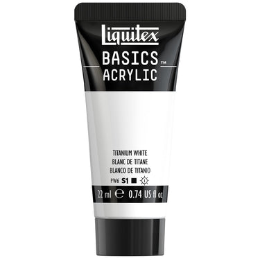 Liquitex Basics, 22ML, Blanc de Titane (produit en gros plan sur fond blanc)