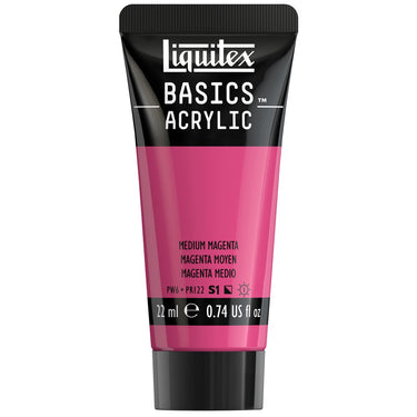 Liquitex Basics, 22ML, Magenta Moyen (produit en gros plan sur fond blanc)