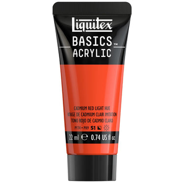 Liquitex Basics, 22ML, Rouge de Cadmium Clair Imitation (produit en gros plan sur fond blanc)