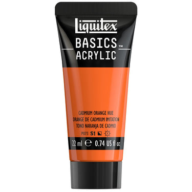 Liquitex Basics, 22ML, Orange de Cadmium Imitation (produit en gros plan sur fond blanc)