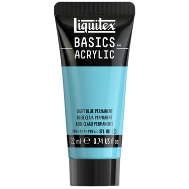 Liquitex Basics, 22ML, Bleu Clair Permanent (produit en gros plan sur fond blanc)