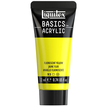 Liquitex Basics, 22ML, Jaune Fluorescent (produit en gros plan sur fond blanc)