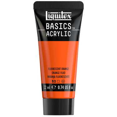 Liquitex Basics, 22ML, Orange Fluorescent (produit en gros plan sur fond blanc)