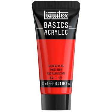 Liquitex Basics, 22ML, Rouge Fluorescent (produit en gros plan sur fond blanc)