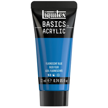 Liquitex Basics, 22ML, Bleu Fluorescent (produit en gros plan sur fond blanc)