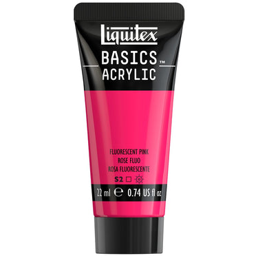 Liquitex Basics, 22ML, Rose Fluorescent (produit en gros plan sur fond blanc)