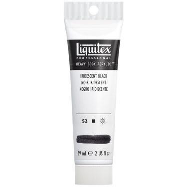 Acrylique Heavy Body Liquitex, 59ML, Noir Iridescent (produit en gros plan sur fond blanc)