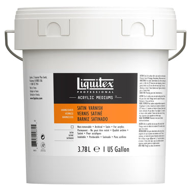 Vernis Satine professionnel Liquitex 3.78L produit en gros plan sur fond blanc.