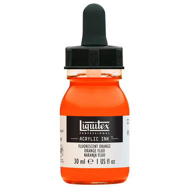 Liquitex Encres Acrylique, 30ML, Orange Fluorescent (produit en gros plan sur fond blanc)