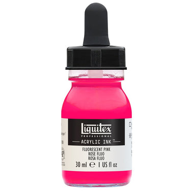 Liquitex Encres Acrylique, 30ML, Rose Fluorescent (produit en gros plan sur fond blanc)