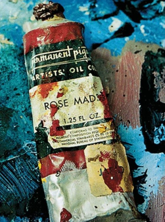 vraiment vieux tube usagé de peinture à l’huile Liquitex "Rose Madder" 