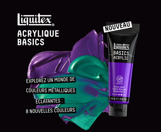 8 NOUVELLES COULEURS ACRYLIQUE BASICS MÉTALLIQUES ÉCLATANTES